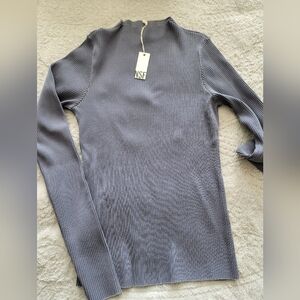 NSF Purple/Grey Ribbed Knit Top - L